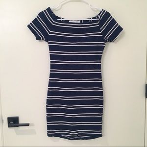 Navy & White Striped Dress